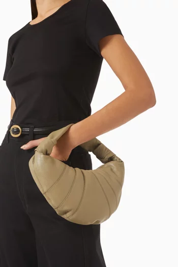 Mini Fortune Croissant Shoulder Bag in Leather