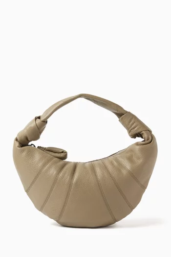 Mini Fortune Croissant Shoulder Bag in Leather