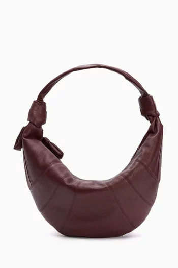 Small Fortune Croissant Shoulder Bag in Leather