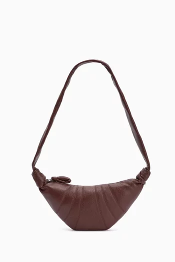 Small Croissant Crossbody Bag in Leather