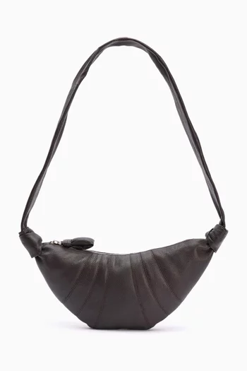 Small Croissant Crossbody Bag in Leather