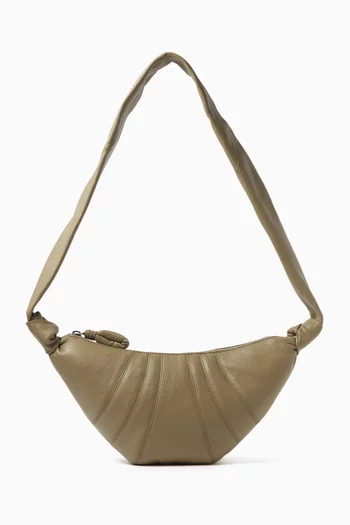 Small Croissant Crossbody Bag in Leather