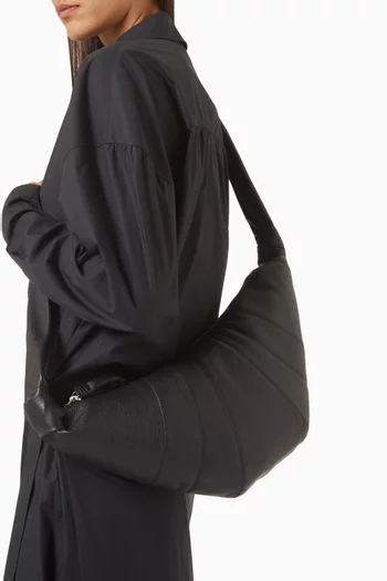 Medium Croissant Crossbody Bag in Leather