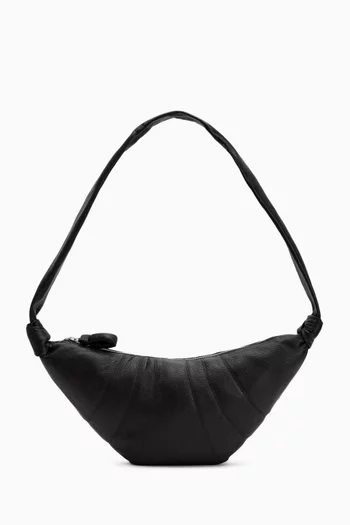 Medium Croissant Crossbody Bag in Leather