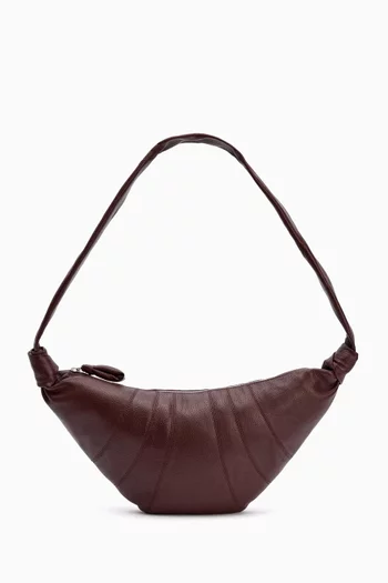 Medium Croissant Crossbody Bag in Leather
