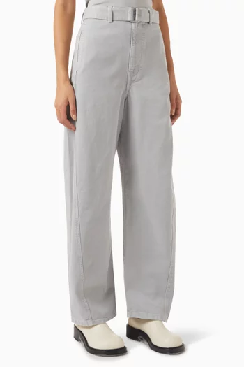 Twisted Belted Pants in Denim