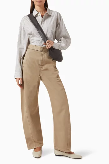 Twisted Belted Pants in Denim