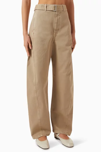 Twisted Belted Pants in Denim