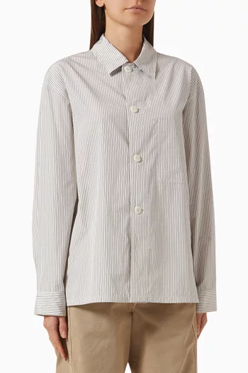 Striped Pyjama Shirt in Cotton