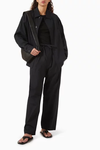 Tailored Pyjama Shirt in Cotton-poplin