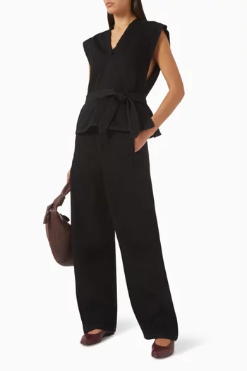 Twisted Belted Pants in Denim