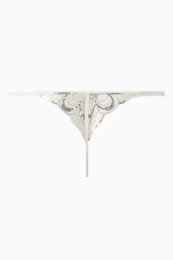 Paradis Thong Briefs in Silk Satin