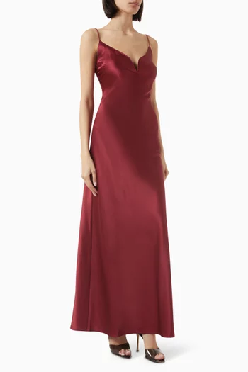 Cigale Dress in Silk Satin