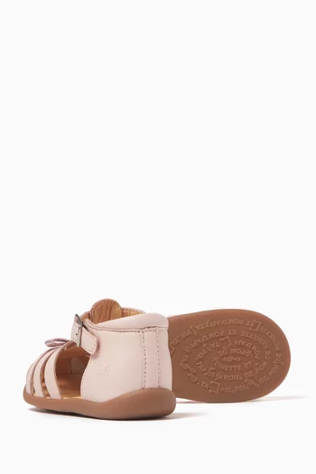 Cut-out Sandals in Leather
