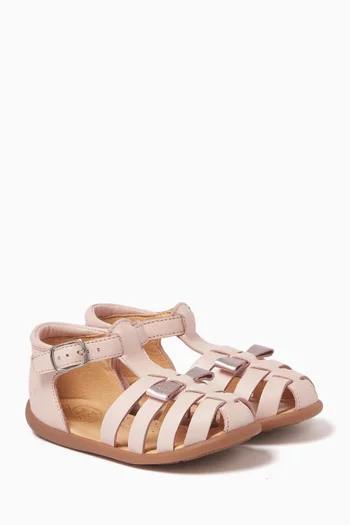 Cut-out Sandals in Leather