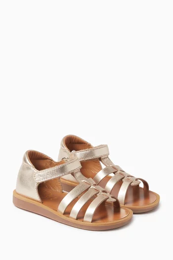 Poppy Sandals in Metallic Leather