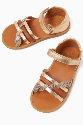 Poppy Sandals in Laminated Leather