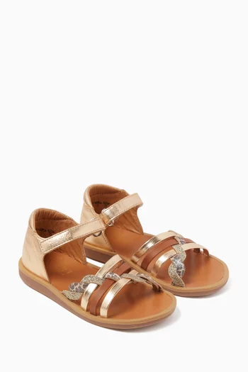 Poppy Sandals in Laminated Leather