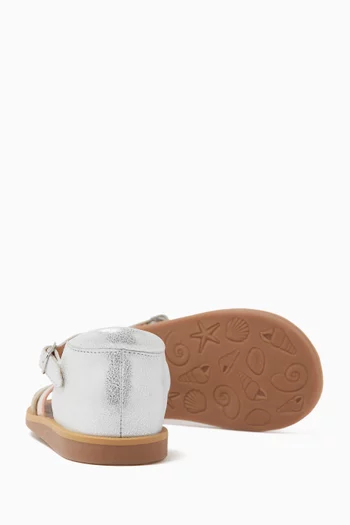 Poppy Oto Sandals in Metallic Leather