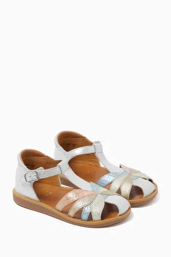 Poppy Oto Sandals in Metallic Leather