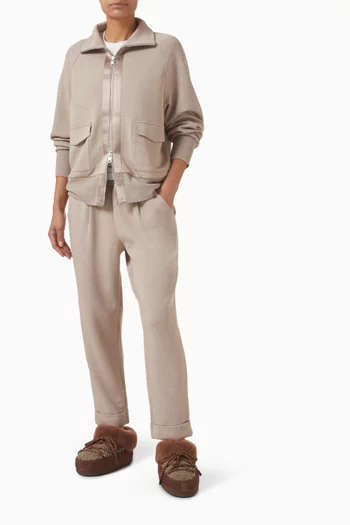 بنطال بقصة بتصميم ملفوف وحواف مطوية بطول 25‏ بوصة قماش دابل سوفت