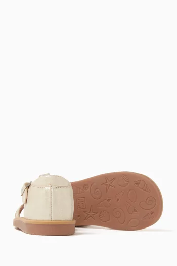 Poppy Xexe Sandals in Metallic Leather