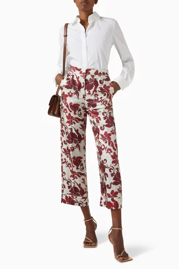 Leda Wide-leg Pants in Silk