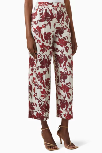 Leda Wide-leg Pants in Silk