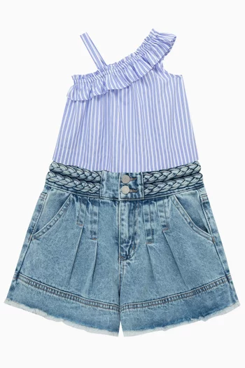 Braided Shorts in Denim