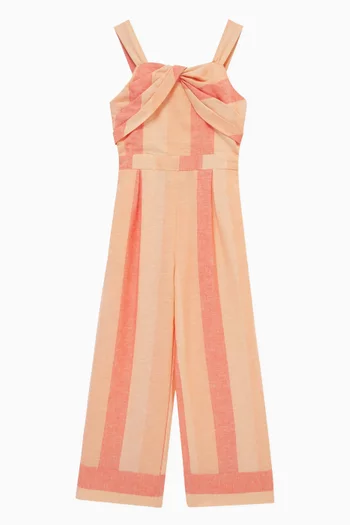 Wide-leg Jumpsuit in Linen-blend