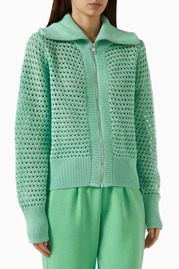 سترة إيلويز بسحّاب نسيج قطن