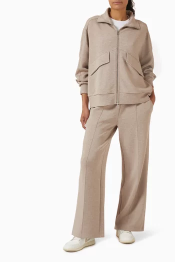 بنطال بقصة ساق واسعة 28"‏ بوصة قماش دابل سوفت