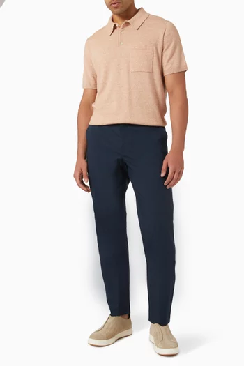 Polo Sweater in Linen-cashmere