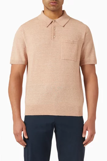 Polo Sweater in Linen-cashmere