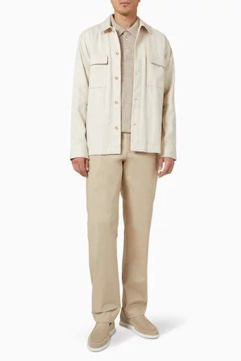 Polo Sweater in Linen-cashmere