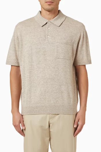 Polo Sweater in Linen-cashmere