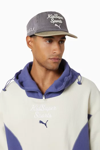 x KidSuper Baseball Cap in Cotton-denim