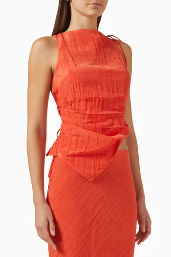 Ligera Open Back Top in Satin