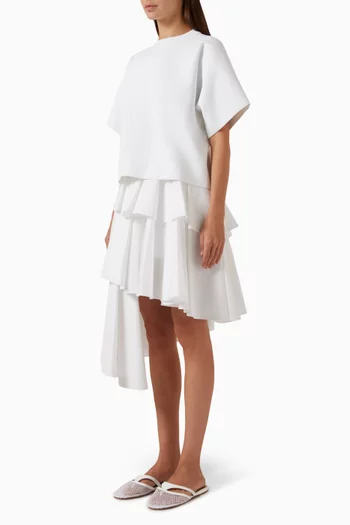 Spiral Asymmetric Skirt in Poplin