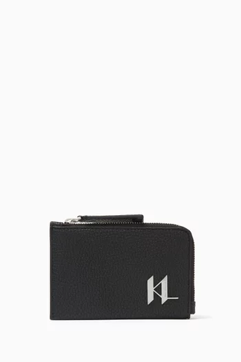 حافظة بطاقات بحلية حرفي KL جلد