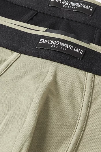 Logo Boxer Briefs in Stretch-cotton, Set of 2