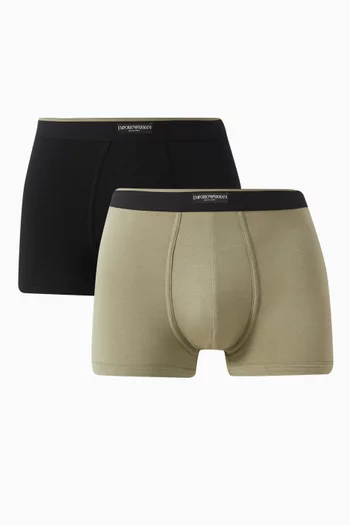 Logo Boxer Briefs in Stretch-cotton, Set of 2
