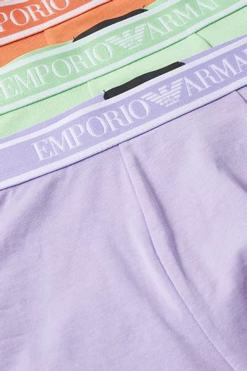 Logo Boxer Briefs in Stretch-cotton, Set of 3