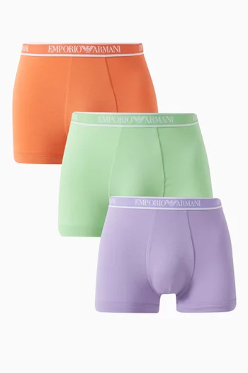 Logo Boxer Briefs in Stretch-cotton, Set of 3