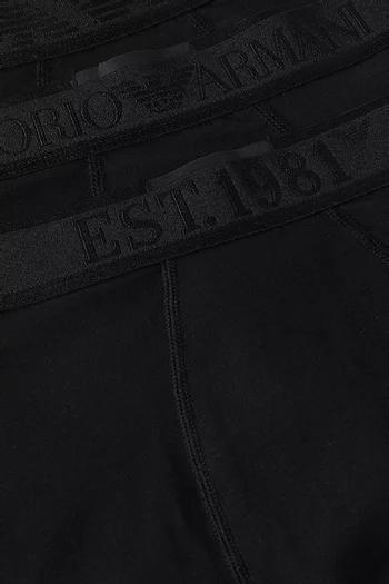 Logo Boxer Briefs in Stretch Organic Cotton, Set of 3