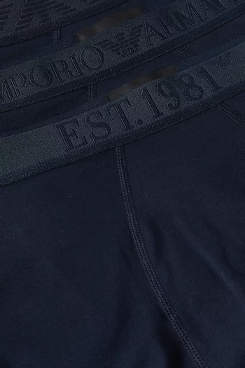 Logo Boxer Briefs in Stretch Organic Cotton, Set of 3