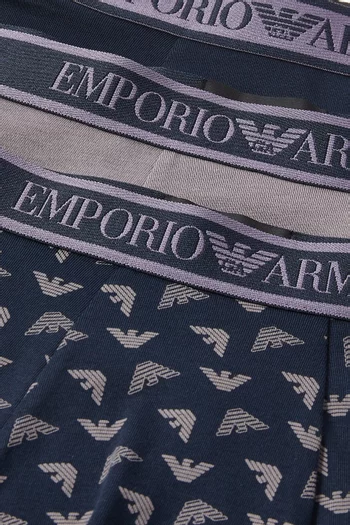 Logo Boxer Briefs in Stretch-cotton, Set of 3