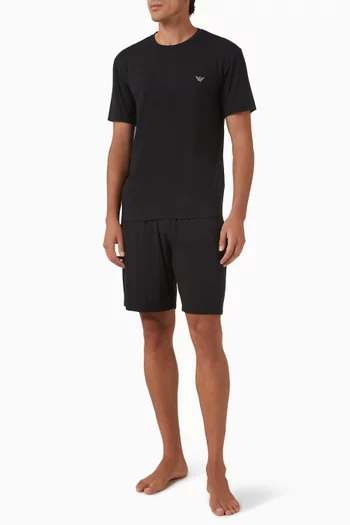 Logo Pyjama Set in Stretch Modal