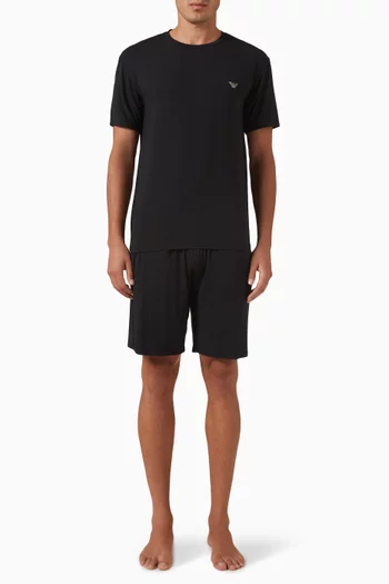 Logo Pyjama Set in Stretch Modal
