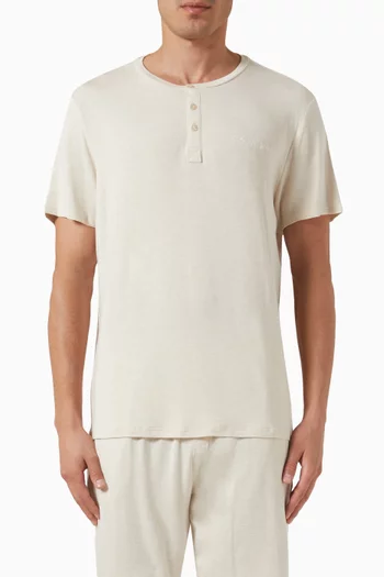 Henley T-shirt in Modal-jersey